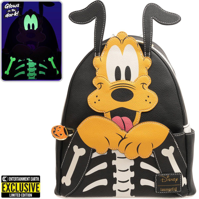 *Exclusive* Disney Pluto Skellington Glow-in-the-Dark Mini-Backpack - Loungefly