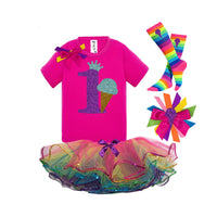 Sweet Ice Cream Themed 1st Birthday Outfit for Baby Girls - Bubblegum Divas 