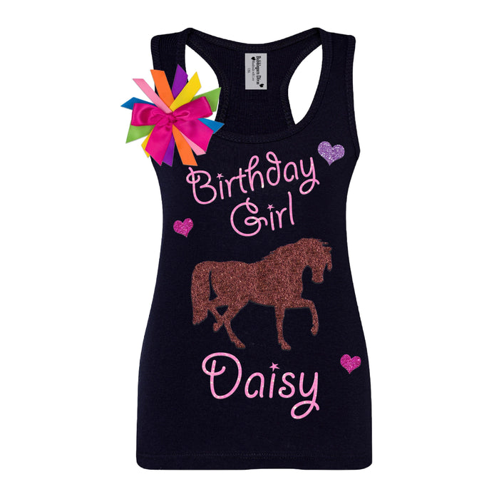 Pony Party Birthday Girl Tank Top Shirt