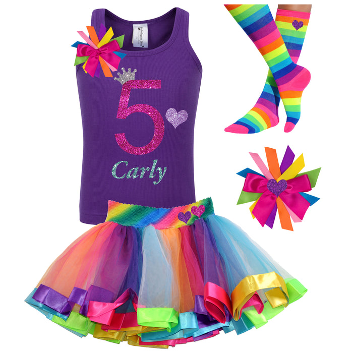 5th Birthday Girl Outfit Sparkle Glitter Shirt