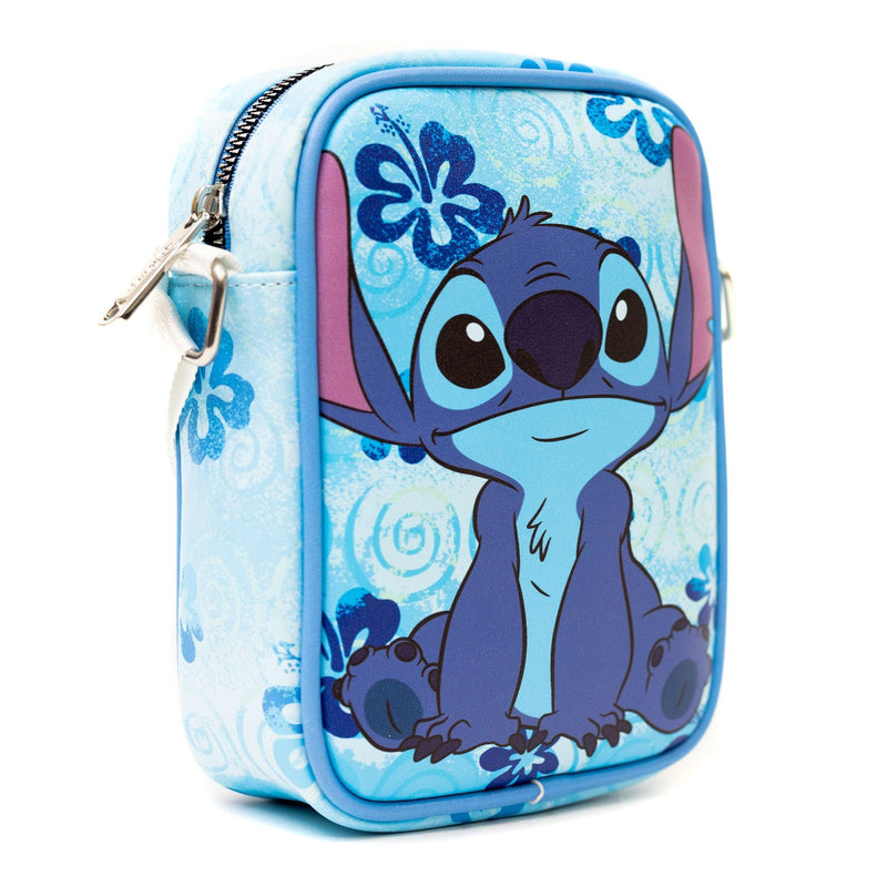 Disney: Lilo and Stitch Crossbody Bag Stitch Flower Blues Zip Purse - Bubblegum Divas 