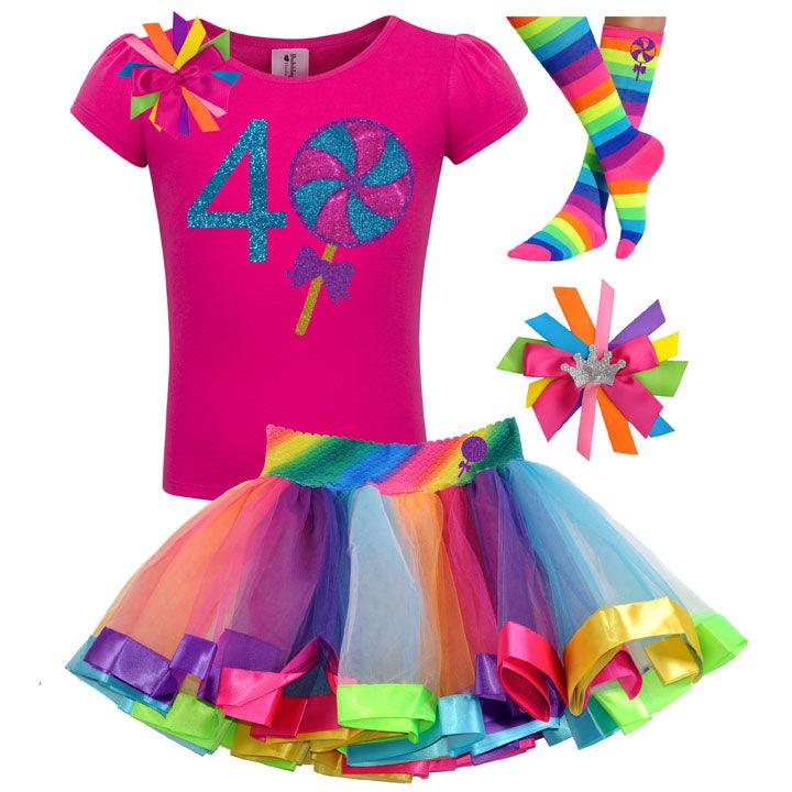 4th Birthday Girl Lollipop Outfits - Bubblegum Divas 