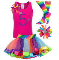 Girls Birthday Princess Outfit | Purple Number 5