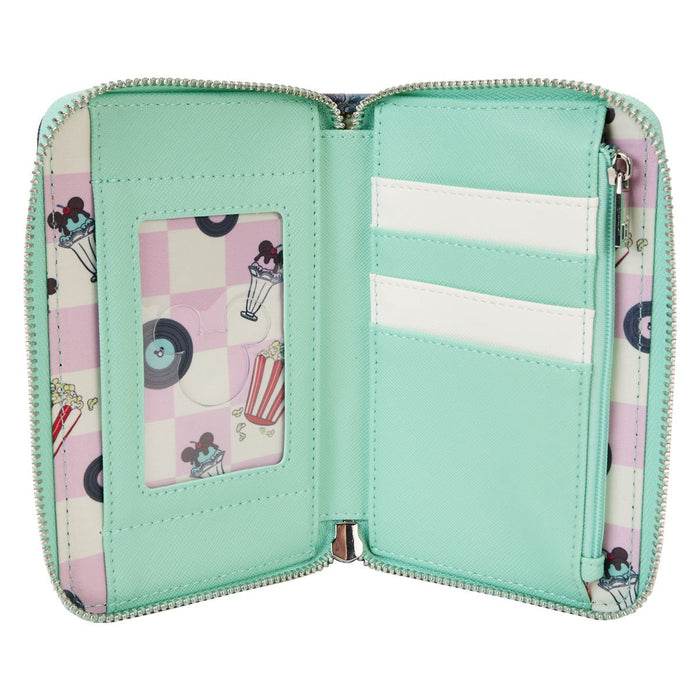 Mickey and Minnie Date Night Drive-In Zip-Around Wallet Loungefly