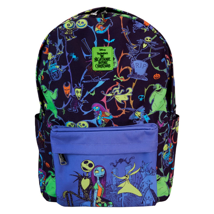 The Nightmare Before Christmas Neon Glow-in-Dark Nylon Backpack Loungefly