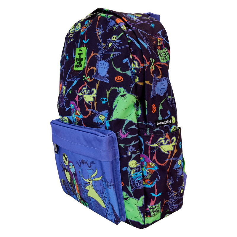 The Nightmare Before Christmas Neon Glow-in-Dark Nylon Backpack Loungefly