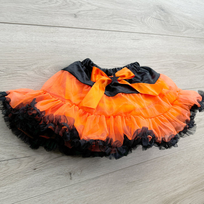 Girls Orange and Black Tutu Skirt Dress Up Halloween Costume Kids Birthday Dance Skirt 2,3