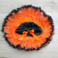 Girls Orange and Black Tutu Skirt Dress Up Halloween Costume Kids Birthday Dance Skirt 2,3