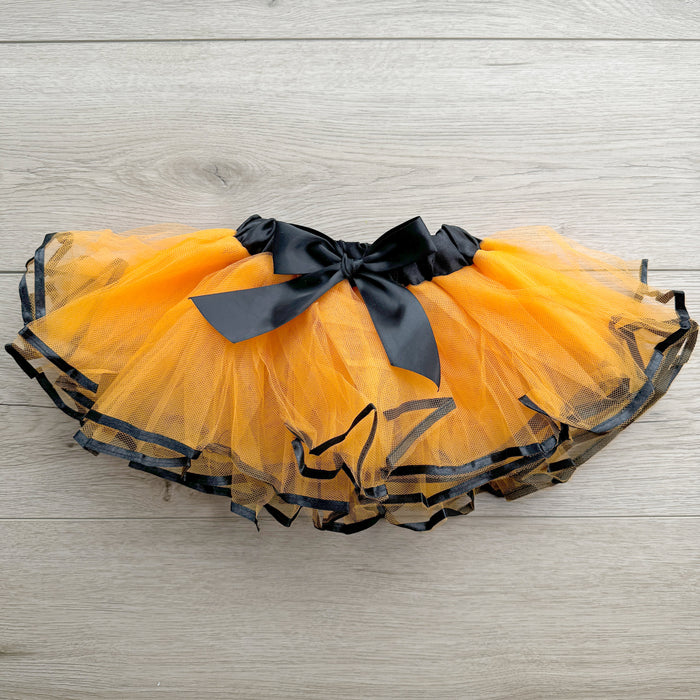 Girls Orange and Black Tutu Skirt Dress Up Halloween Costume Kids Birthday Dance Skirt 3,4,5