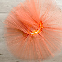 Girls Orange Sparkle Tutu Skirt Dress Up Halloween Costume Kids Birthday Dance Skirt 5,6,7