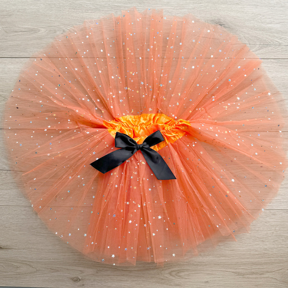 Girls Orange Sparkle Tutu Skirt Dress Up Halloween Costume Kids Birthday Dance Skirt 5,6,7