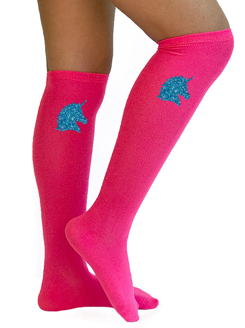 Pink Unicorn Knee-High Socks Fun and Colorful - Bubblegum Divas 