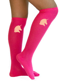 Pink Unicorn Knee-High Socks Fun and Colorful - Bubblegum Divas 