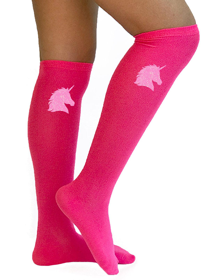 Pink Unicorn Knee-High Socks Fun and Colorful - Bubblegum Divas 