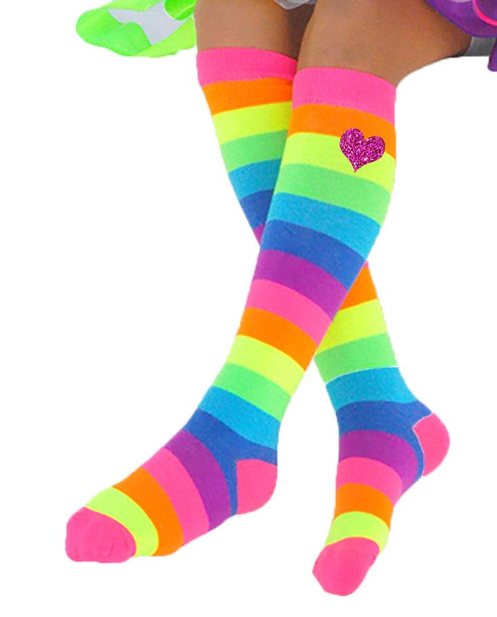 🎉 Shop Rainbow Love Heart Socks at Bubblegum Divas personalized gifts ...
