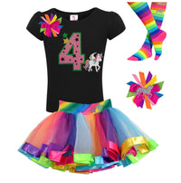 Magical Unicorn 4th Birthday Girl Outfit - Bubblegum Divas 