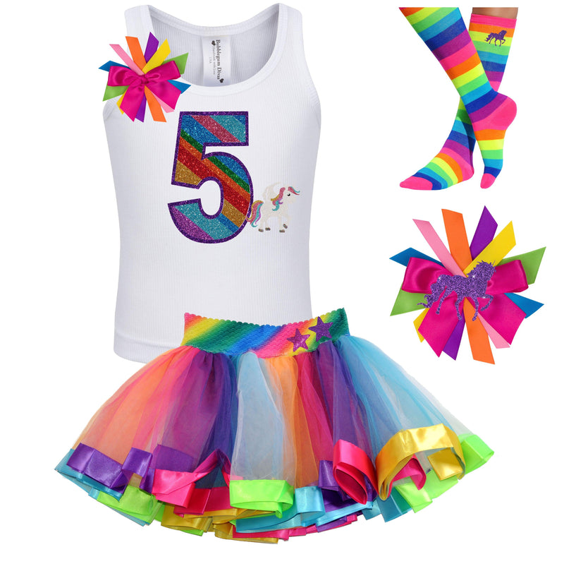 Girls 5th Birthday Unicorn Outfit