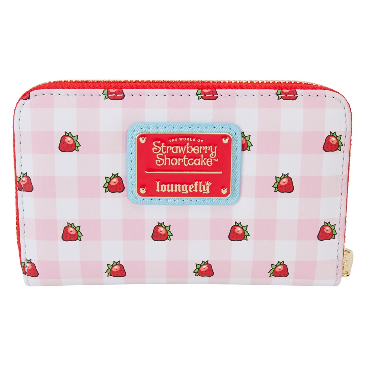 Strawberry Shortcake Denim Plaid Zip-Around Wallet Loungefly