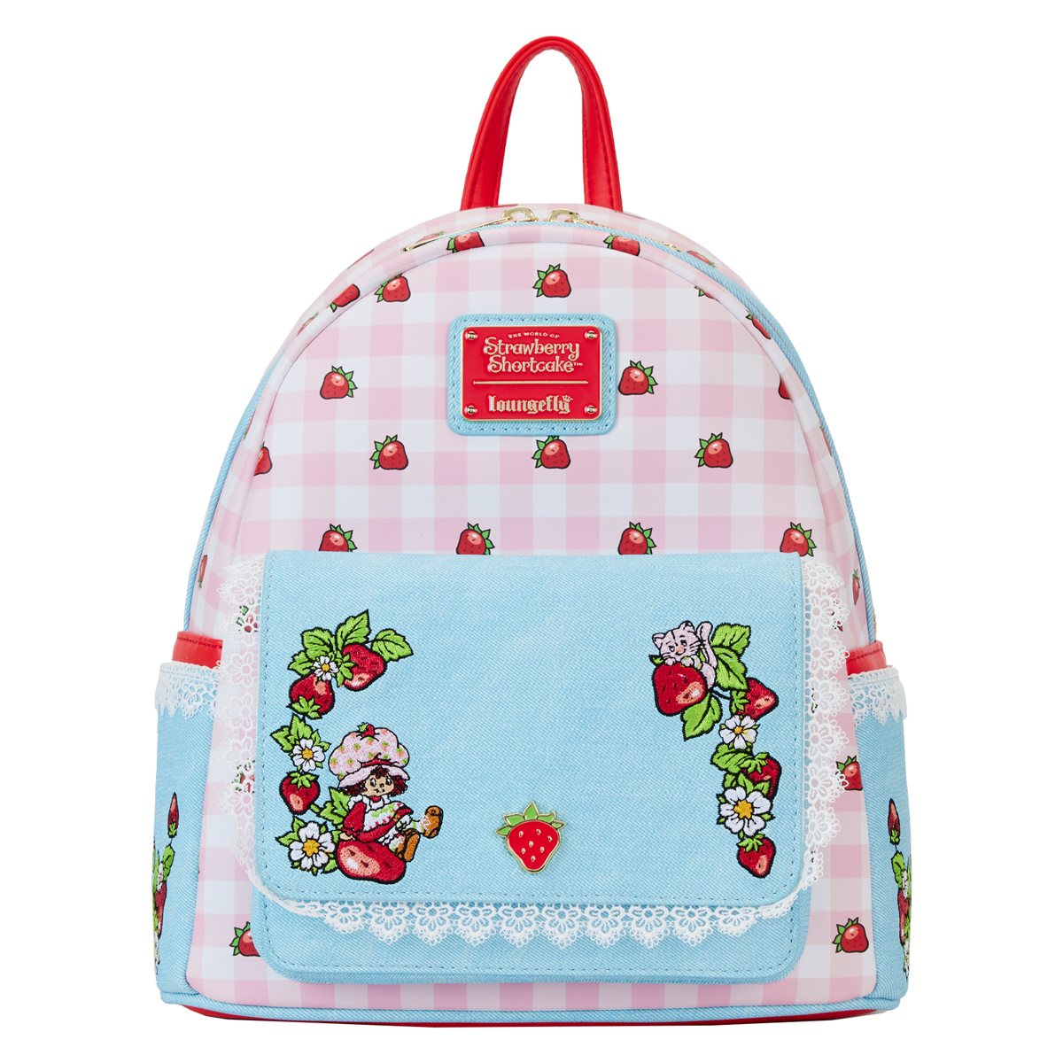 Strawberry Shortcake Denim Pocket Mini-Backpack Loungefly