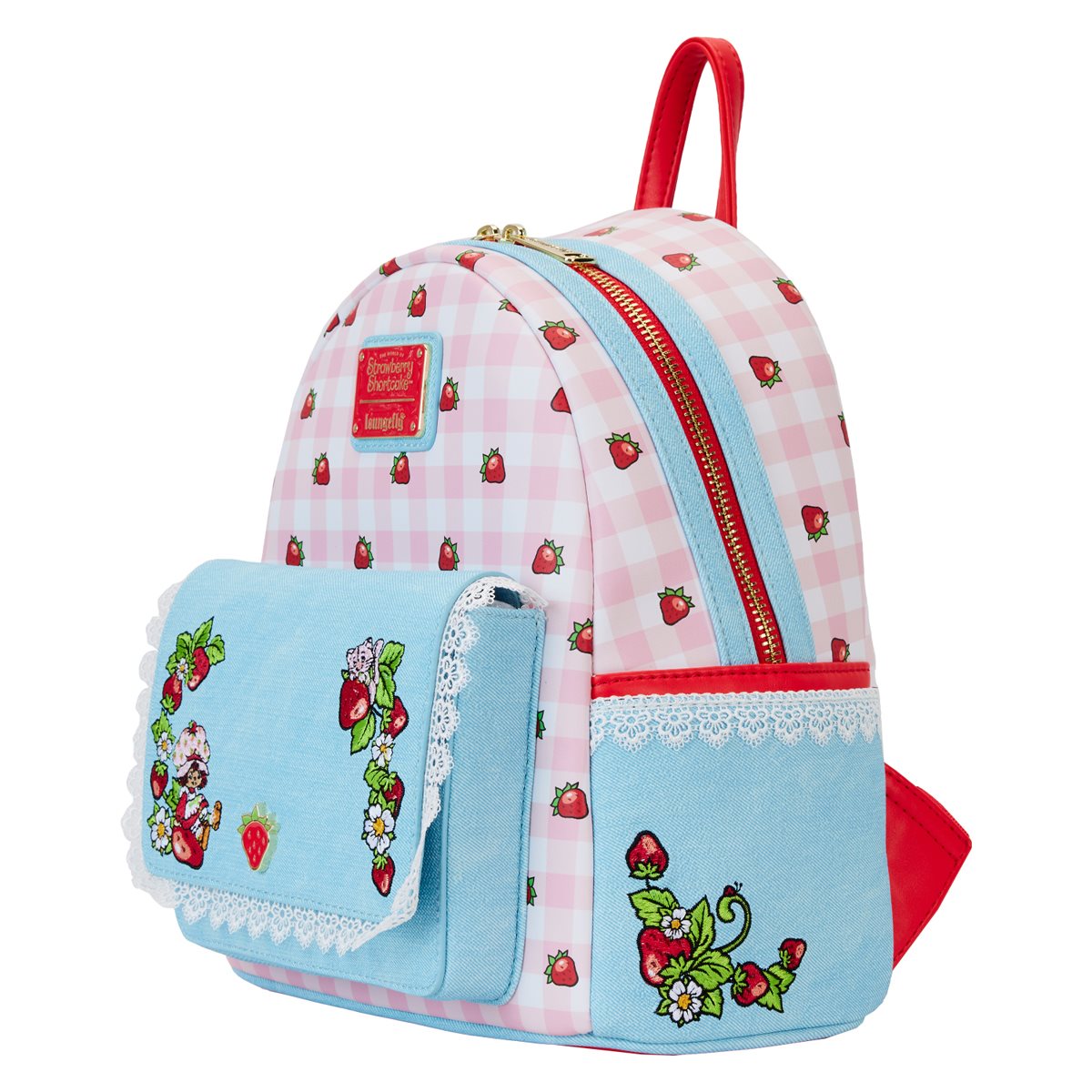 Strawberry Shortcake Denim Pocket Mini-Backpack Loungefly