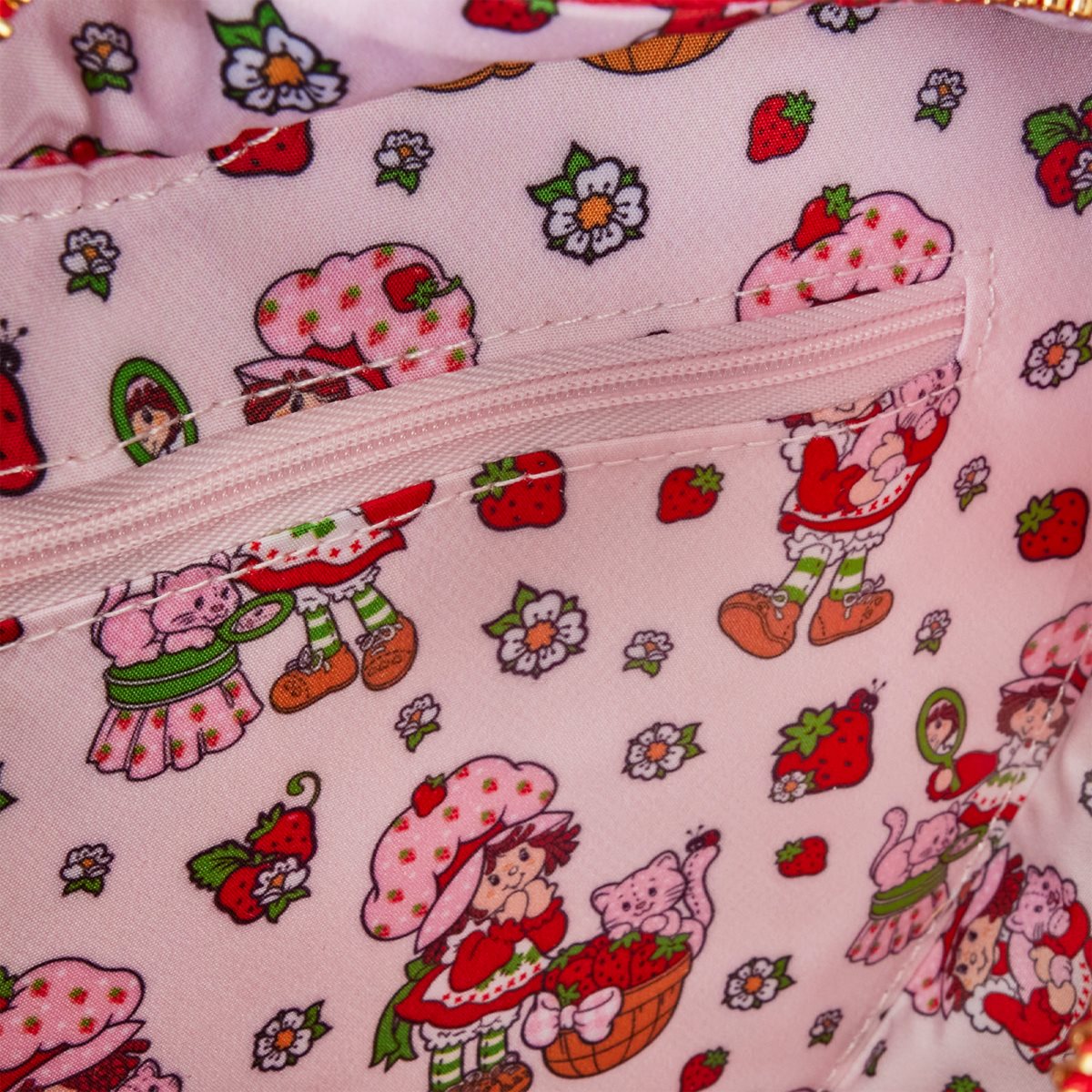 Strawberry Shortcake Denim Heart Crossbody Bag Loungefly