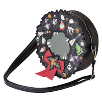 The Nightmare Before Christmas Wreath Glow-in-Dark Crossbody Purse Loungefly