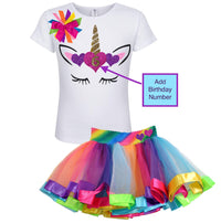 Rainbow Unicorn Heart Birthday Outfit