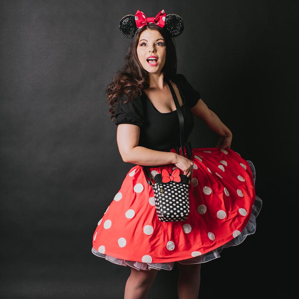 Disney Minnie Mouse Ears and Bow Patch Crossbody Wallet with Polka Dots