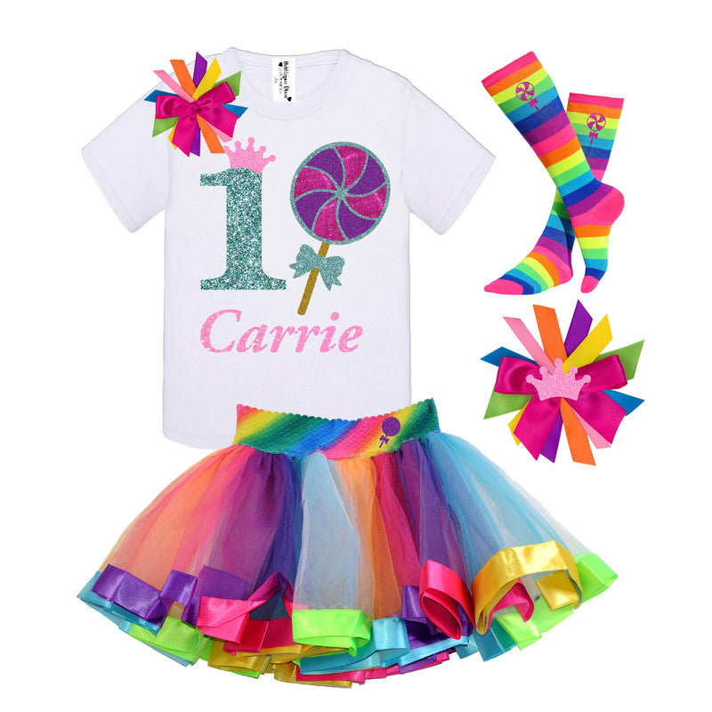 Sweet Celebration - Custom Lollipop Themed 1st Birthday Outfit for Baby Girls - Bubblegum Divas 