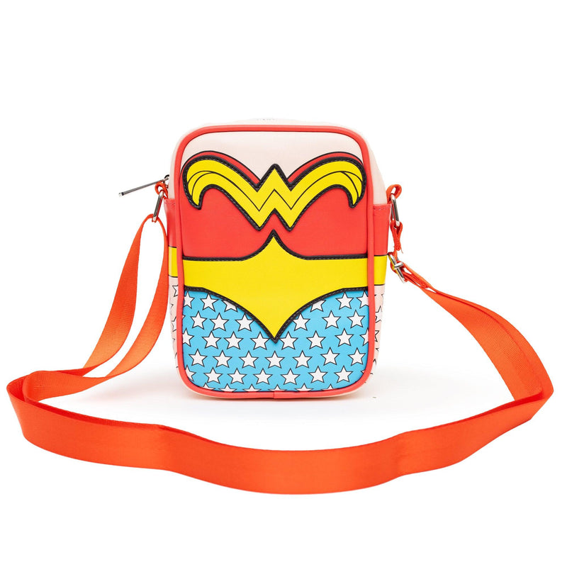 DC Comics: Wonder Woman Zip Purse Crossbody Bag Tote Wallet - Bubblegum Divas 