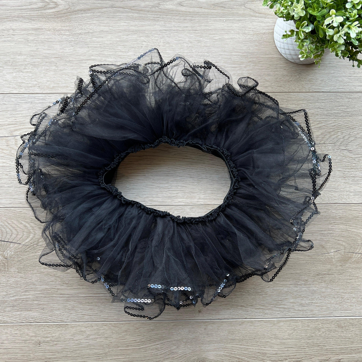 Black Tutu Skirt Black Sequin Trim - Bubblegum Divas 
