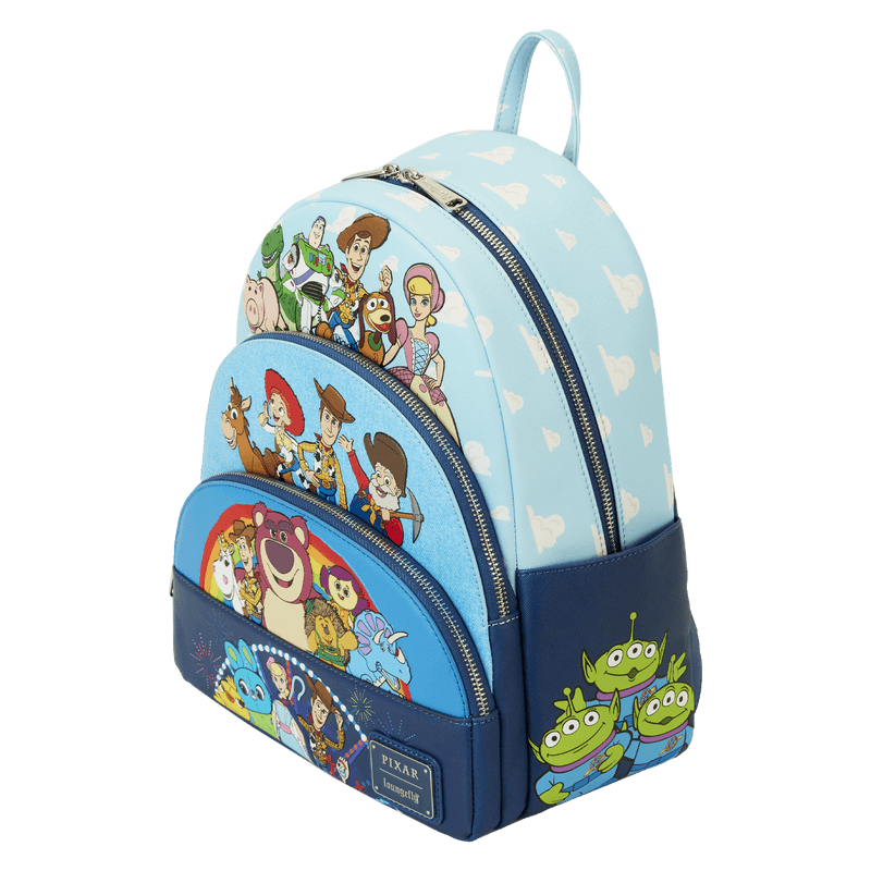 Disney Pixar Story Movie Collab Triple Pocket Mini Backpack Loungefly - Bubblegum Divas 