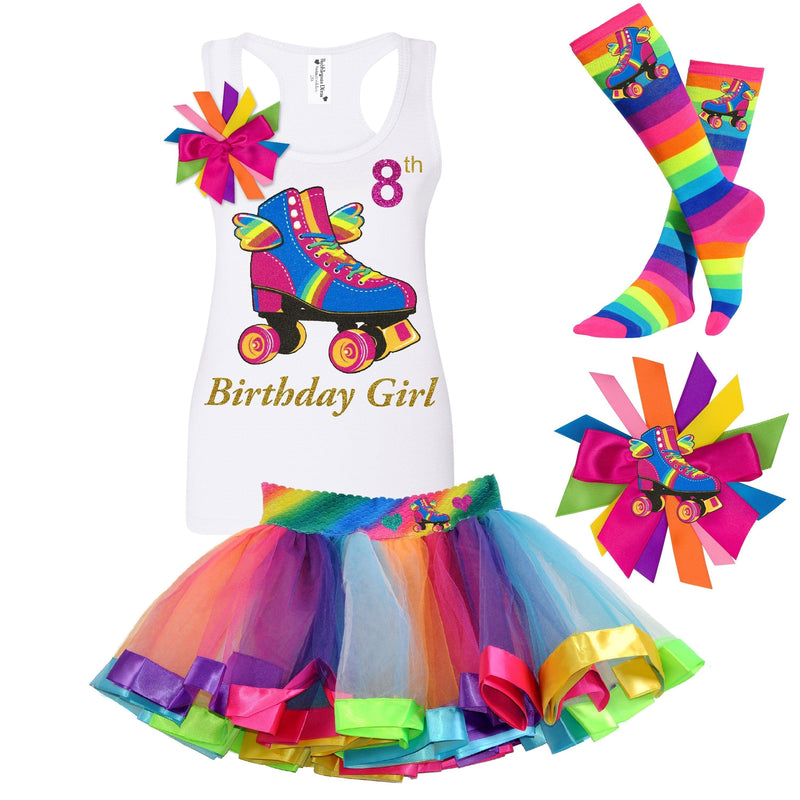 Happy Birthday Girl Roller Skate Tank Top Shirt 10 - Happy Wings - Bubblegum Divas 