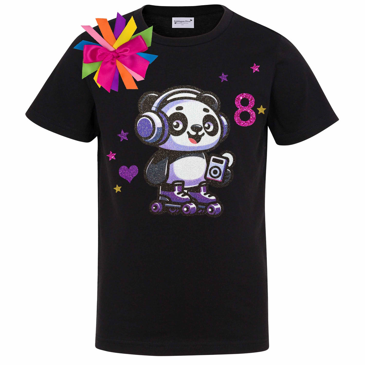 Panda Bear Retro Roller Skate 8 - Bubblegum Divas 