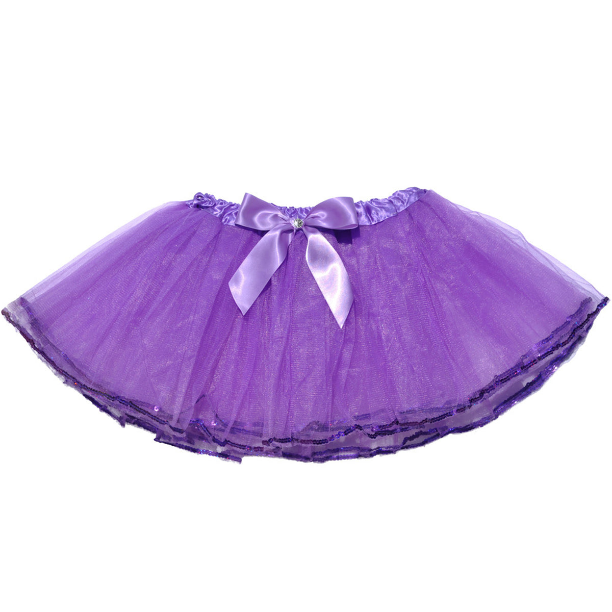 Girls Purple Sparkle Tutu Skirt Dress Up Halloween Costume Kids Birthday Dance Skirt 4,5,6