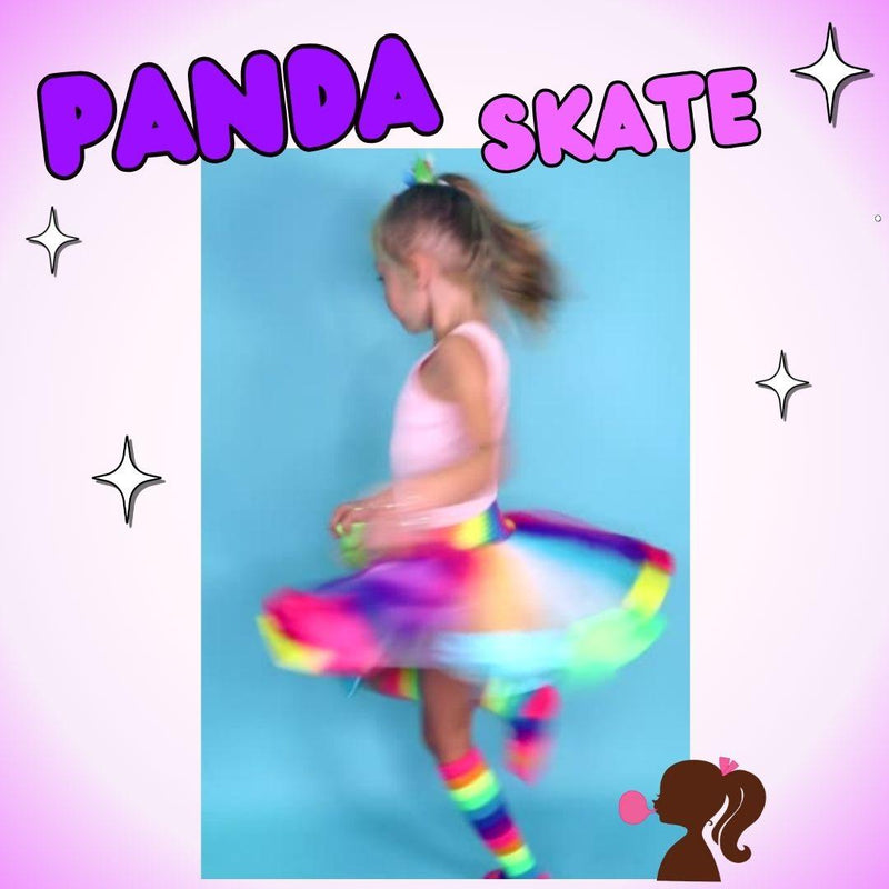 Retro Panda Roller Skate Glow Tutu Skirt for Girls - Bubblegum Divas 