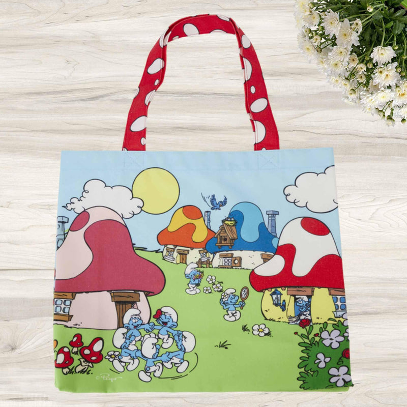 Smurfs Village Life Canvas Tote Bag - Loungefly - Bubblegum Divas 