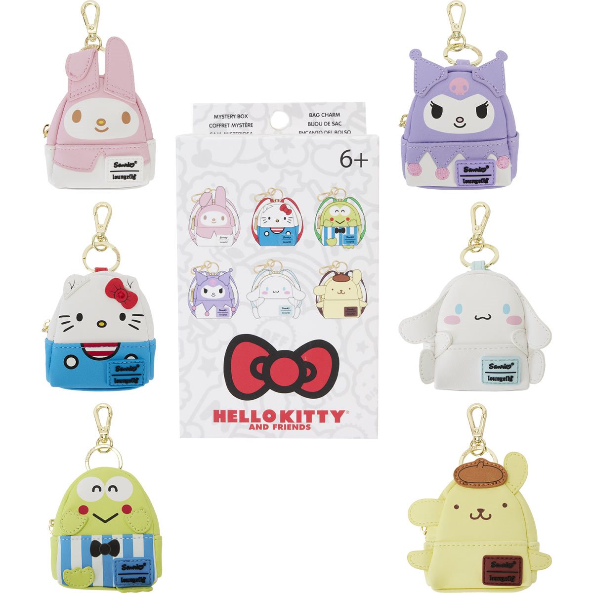 Hello Kitty 50th Anniversary Classic Mini-Backpack Key Chain Loungefly