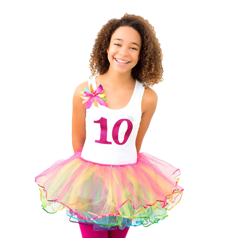 10th Birthday Rainbow Party Outfit - 10th Birthday - Bubblegum Divas Store