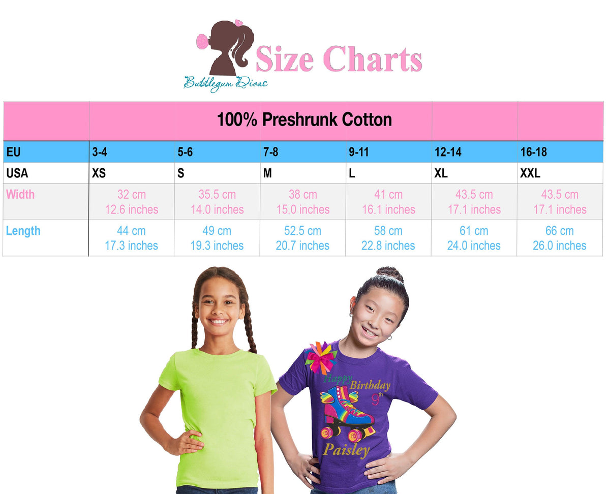 Personalized Roller Skate Birthday Girl Shirt
