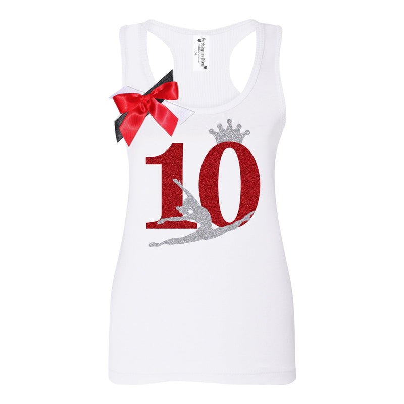 Personalized Red Glitter 10th Birthday Shirt Tween Girl Dancers