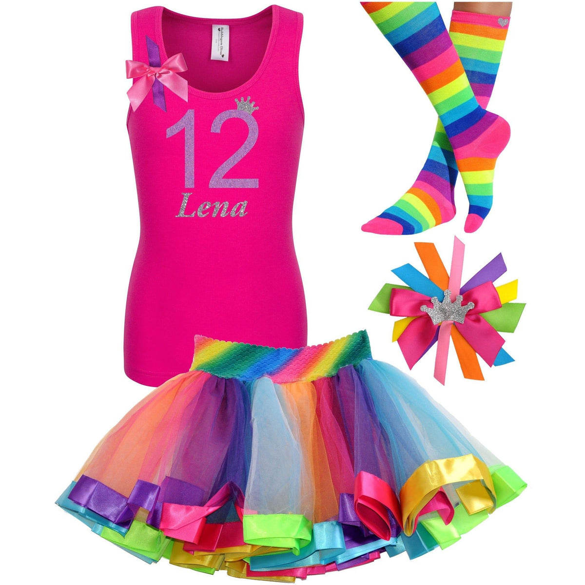 Custom 12th Birthday Outfit | Glitter Number 12 | Lavender Rose