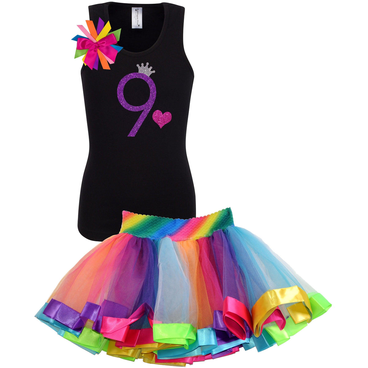 9th Birthday Outfit Purple Love - Set - Bubblegum Divas Store