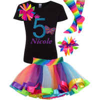 5th Birthday Outfit - Pink Butterfly - Outfit - Bubblegum Divas Store