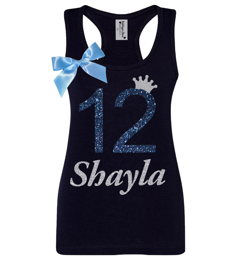 Black Tank Top Blue 12 Personalized 