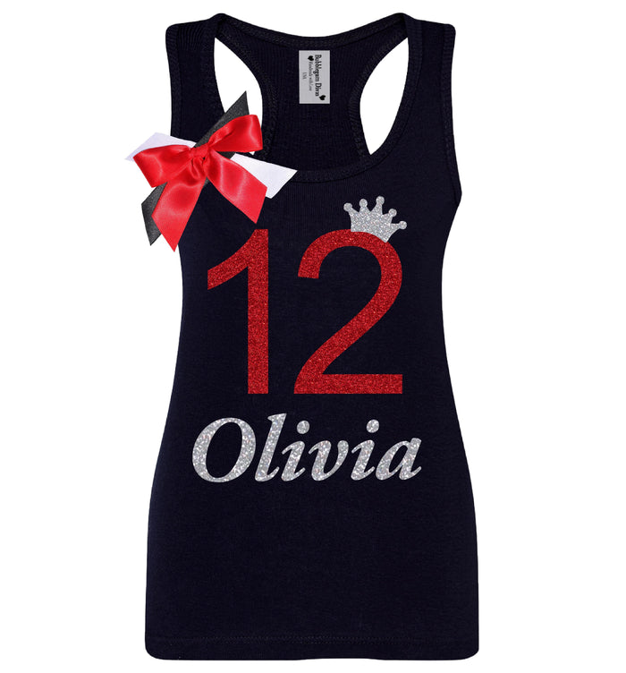 Black Tank Top Red 12 Personalized 