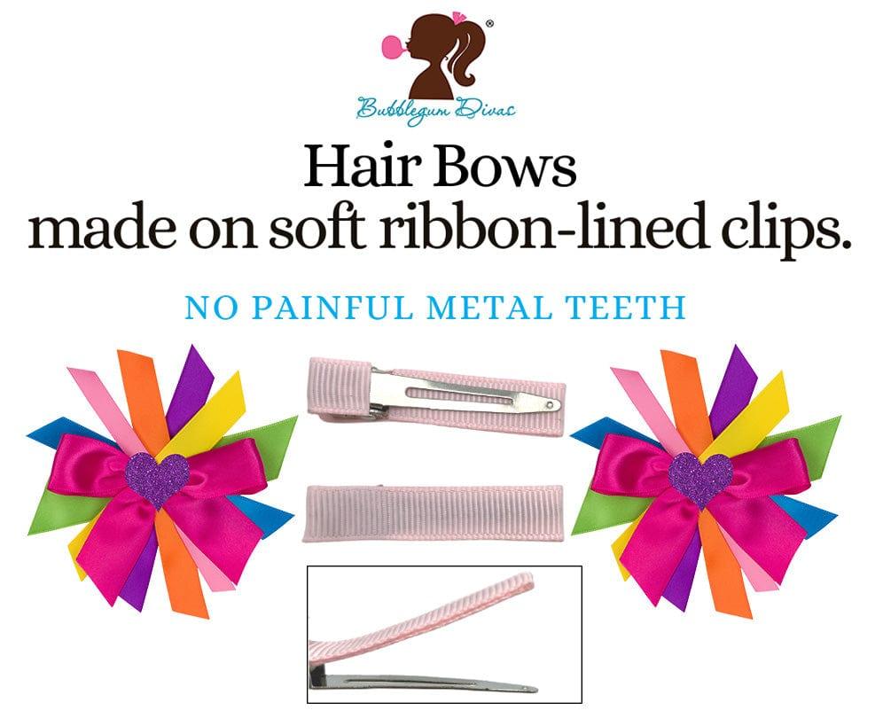 Bubblegum Divas ribbon lined hair clips