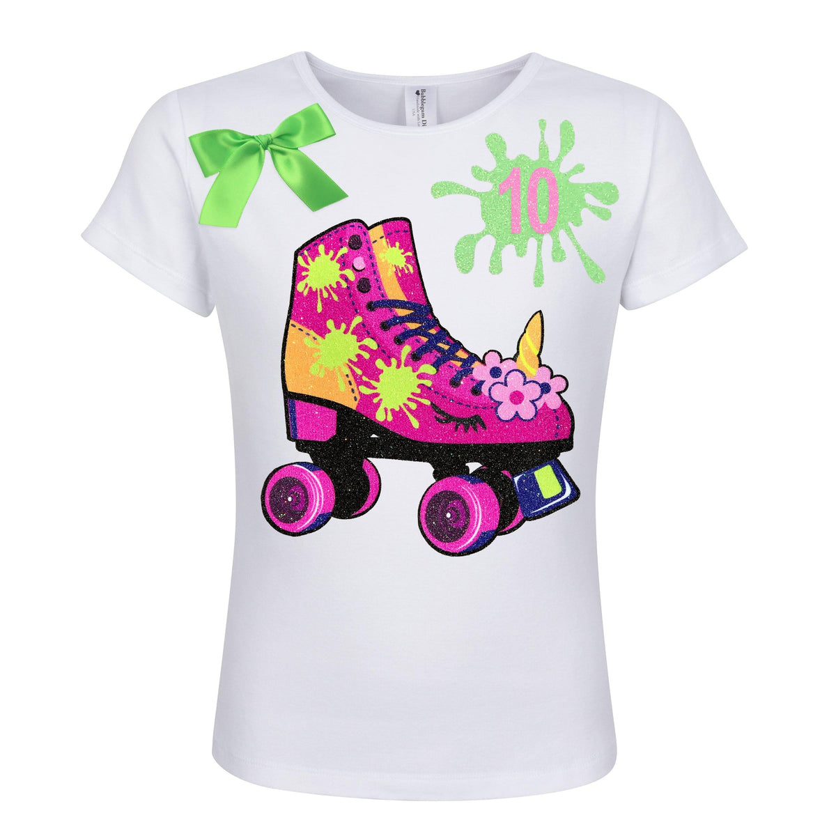 Slime Roller Skate Shirt - White - Bubblegum Divas 