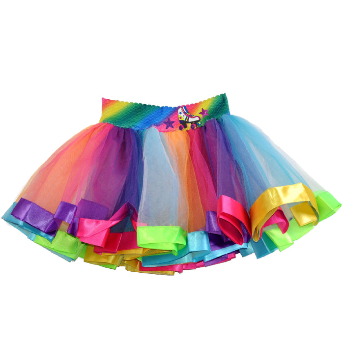 Rainbow tutu skirt with roller skate and stars