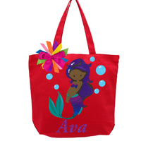 Personalized Sassy Mermaid Tote Bag for Kids - Bubblegum Divas 